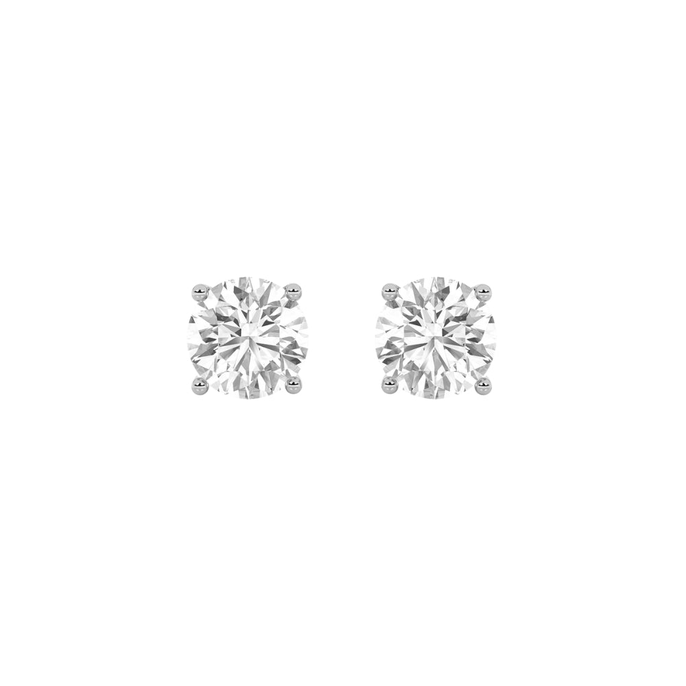0.30ct 14K White Gold Round Diamond Solitaire Earrings