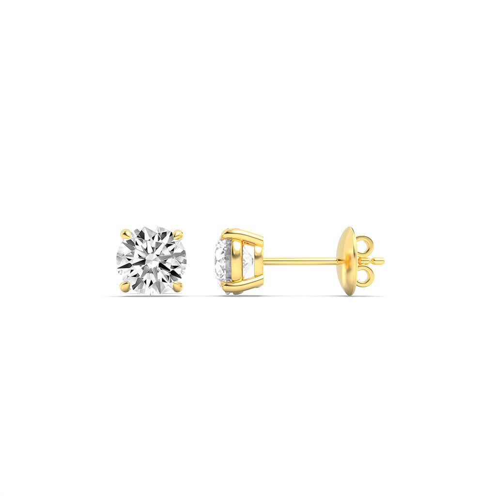0.30ct 14K Yellow Gold Round Diamond Solitaire Earrings