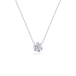 0.75ct 14KT White Gold Round Diamond (IGI Certified) Pendant Necklace 18"