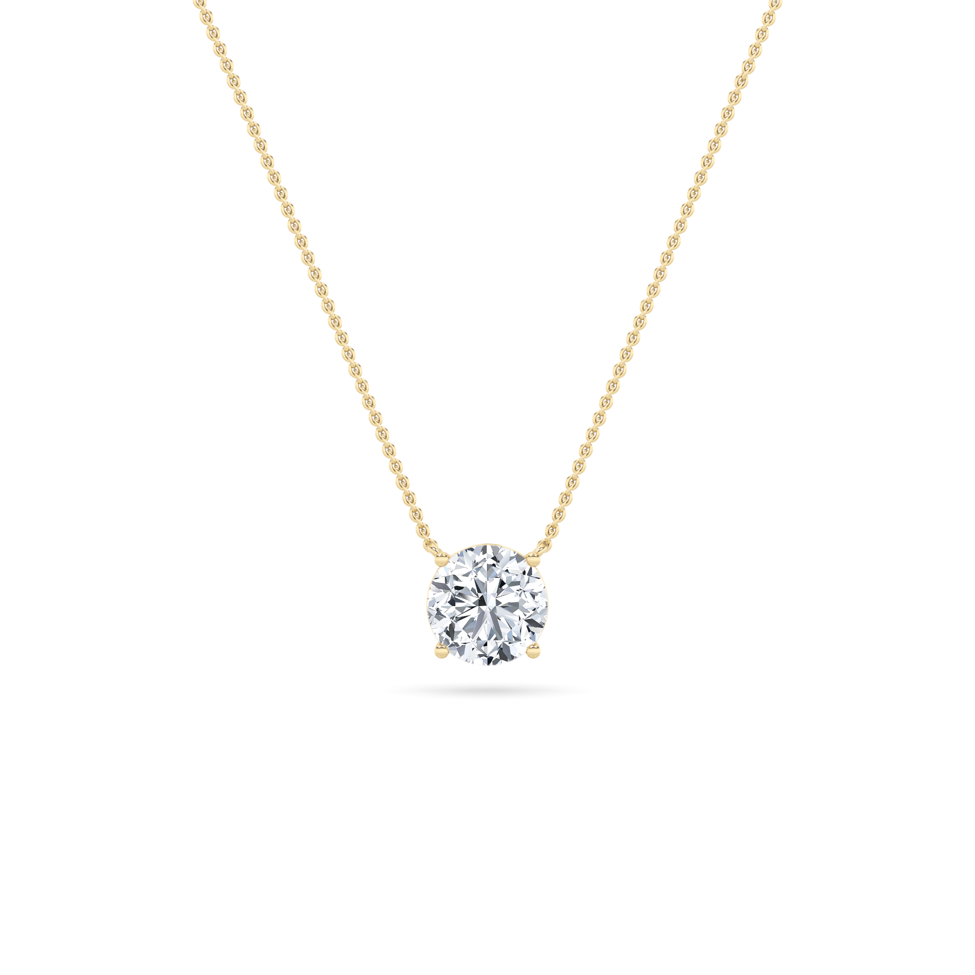 1.00ct 14KT Yellow Gold Round Diamond (IGI Certified) Pendant Necklace 18"
