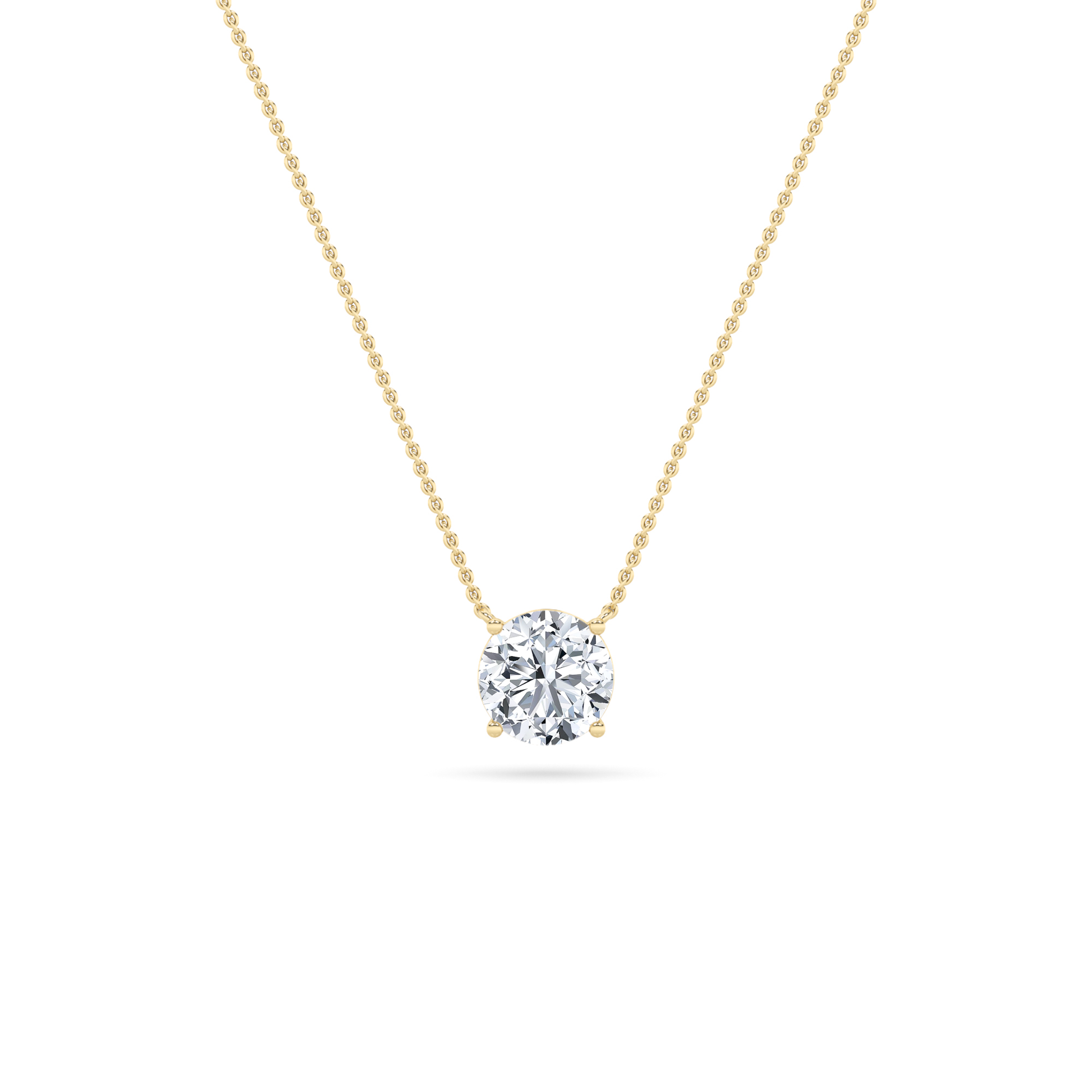 1.00ct 14KT Yellow Gold Round Diamond (IGI Certified) Pendant Necklace 18"