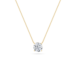 1.00ct 14KT Yellow Gold Round Diamond (IGI Certified) Pendant Necklace 18"