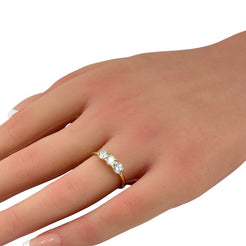 1.02ct 14K Yellow Gold 3 Round Diamond Ring-1