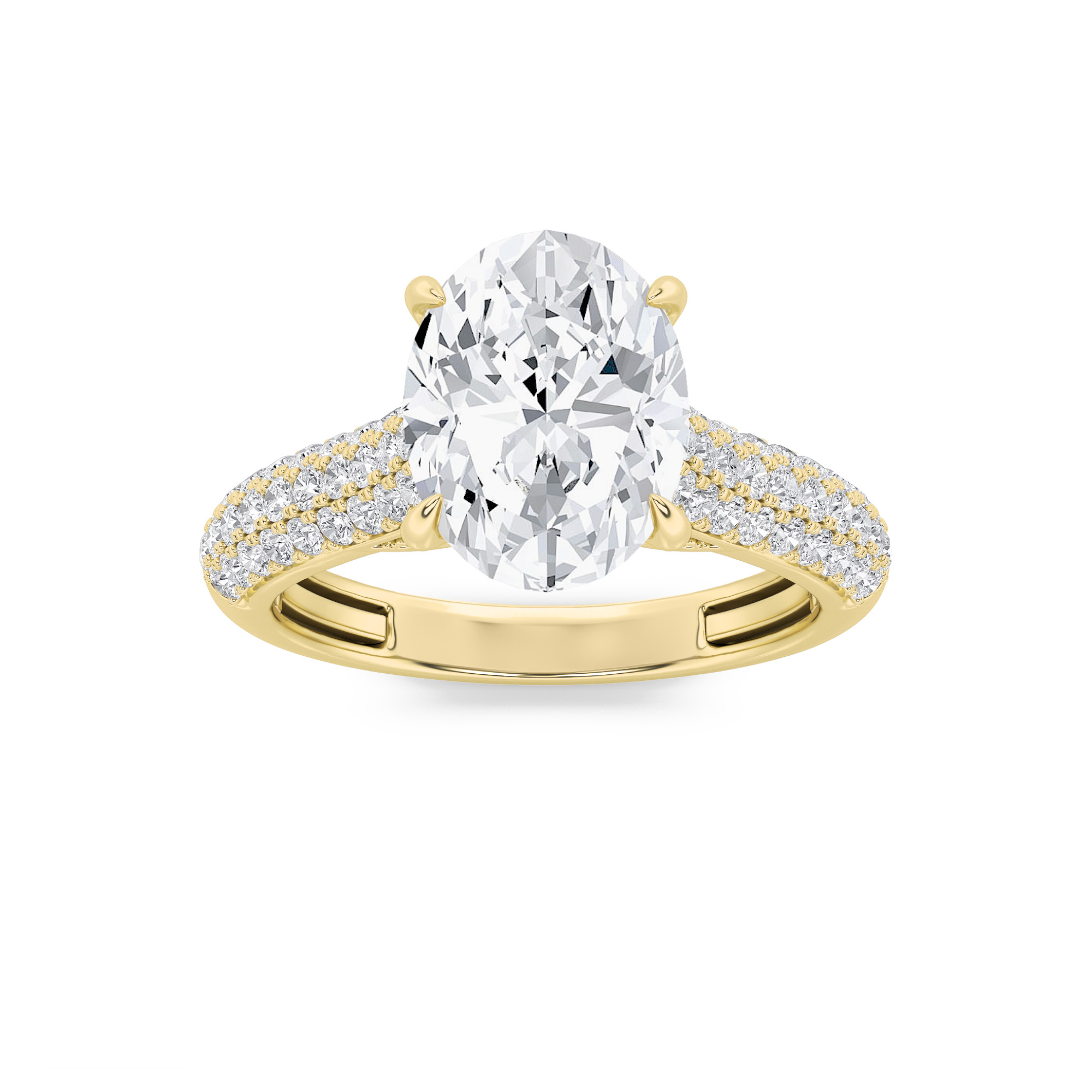 1.50ct 14K Yellow Gold Oval Diamond Engagement Ring
