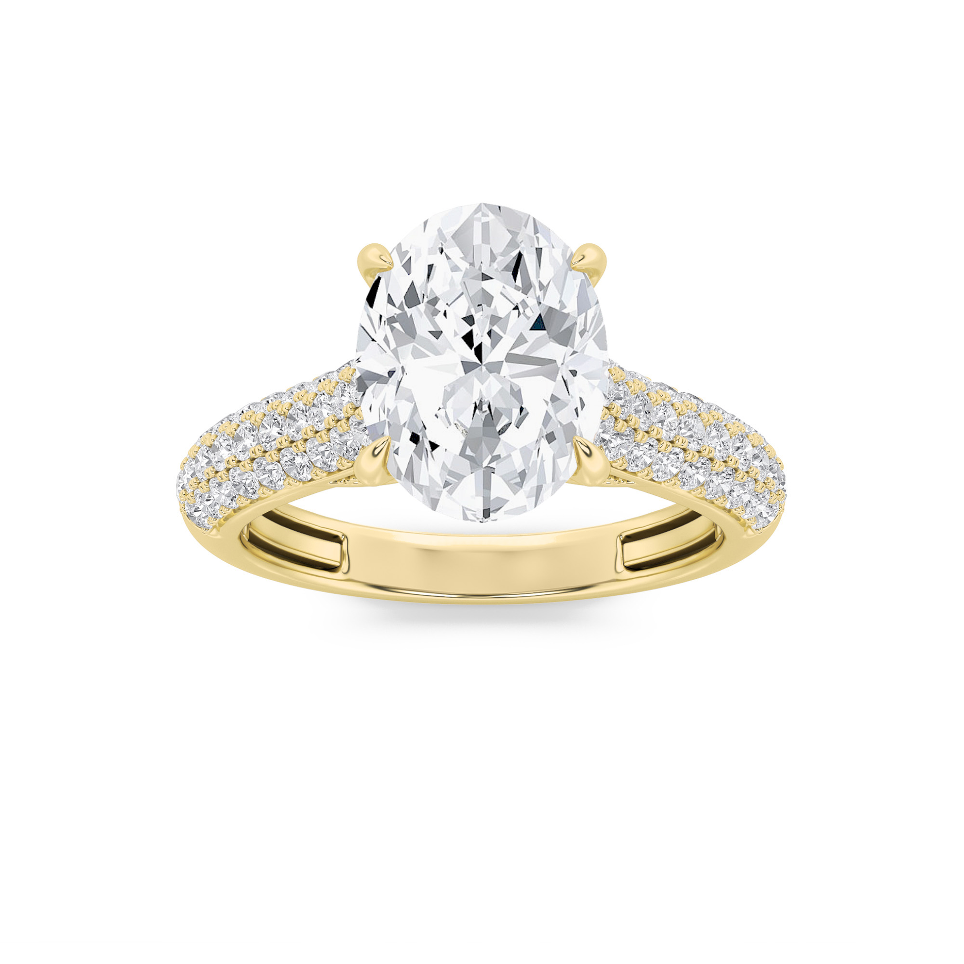1.50ct 14K Yellow Gold Oval Diamond Engagement Ring