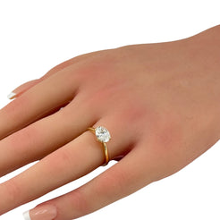 1.50ct 14K Yellow Gold Oval Diamond Hidden Halo Engagement Ring (IGI Certified)-1