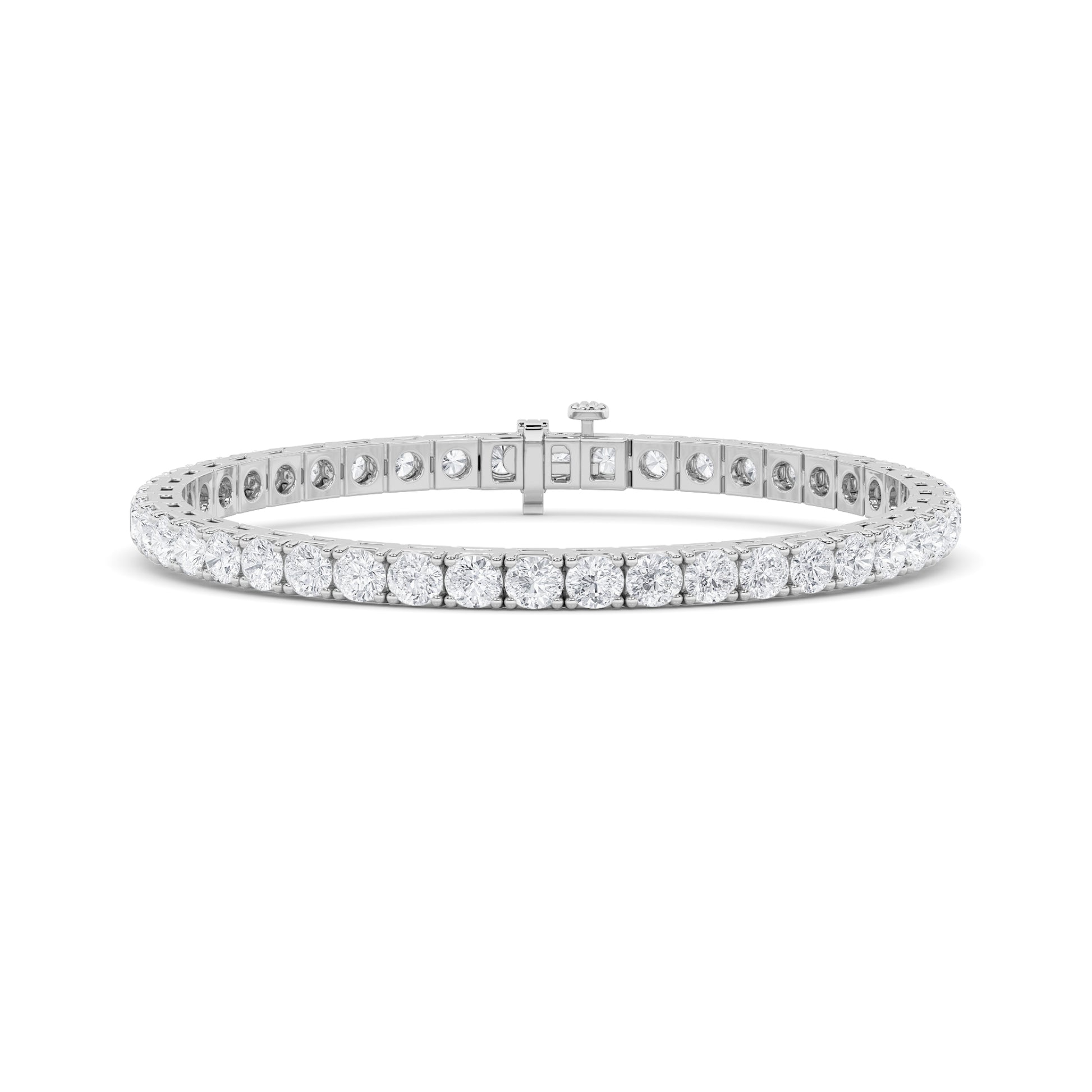 10.12ct 14K White Gold Round Diamond Tennis Bracelet 7" (IGI Certified)