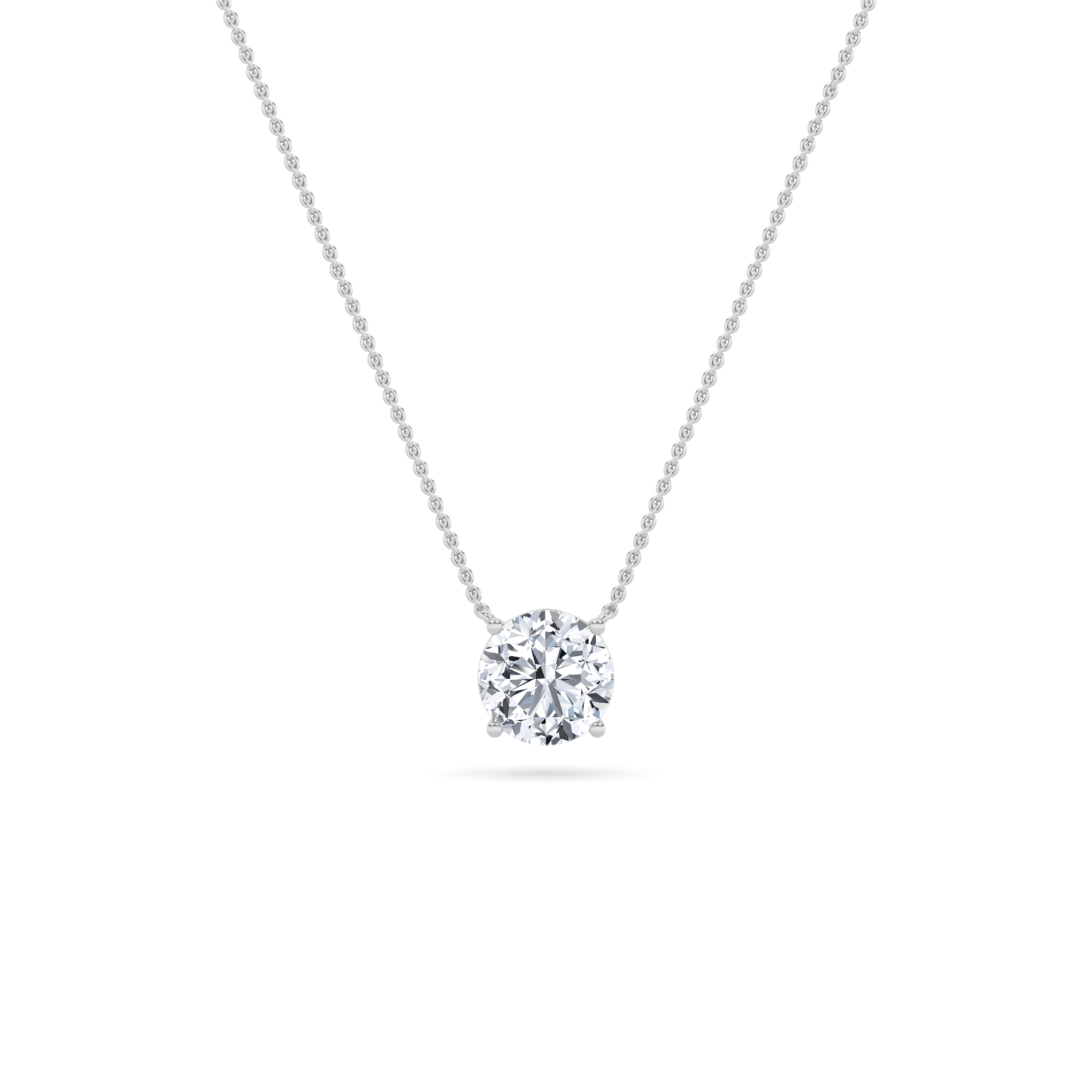 2.00ct 14K White Gold Round Diamond Pendant Necklace (IGI Certified)