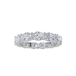 2.08ct 14K White Gold Eternity Band Oval Diamond Ring