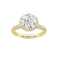 2.10ct 14K Yellow Gold Round Diamond Engagement Ring
