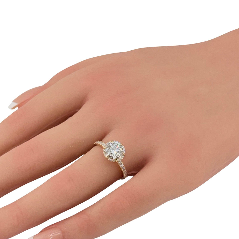 2.10ct 14K Yellow Gold Round Diamond Engagement Ring (IGI Certified)-1