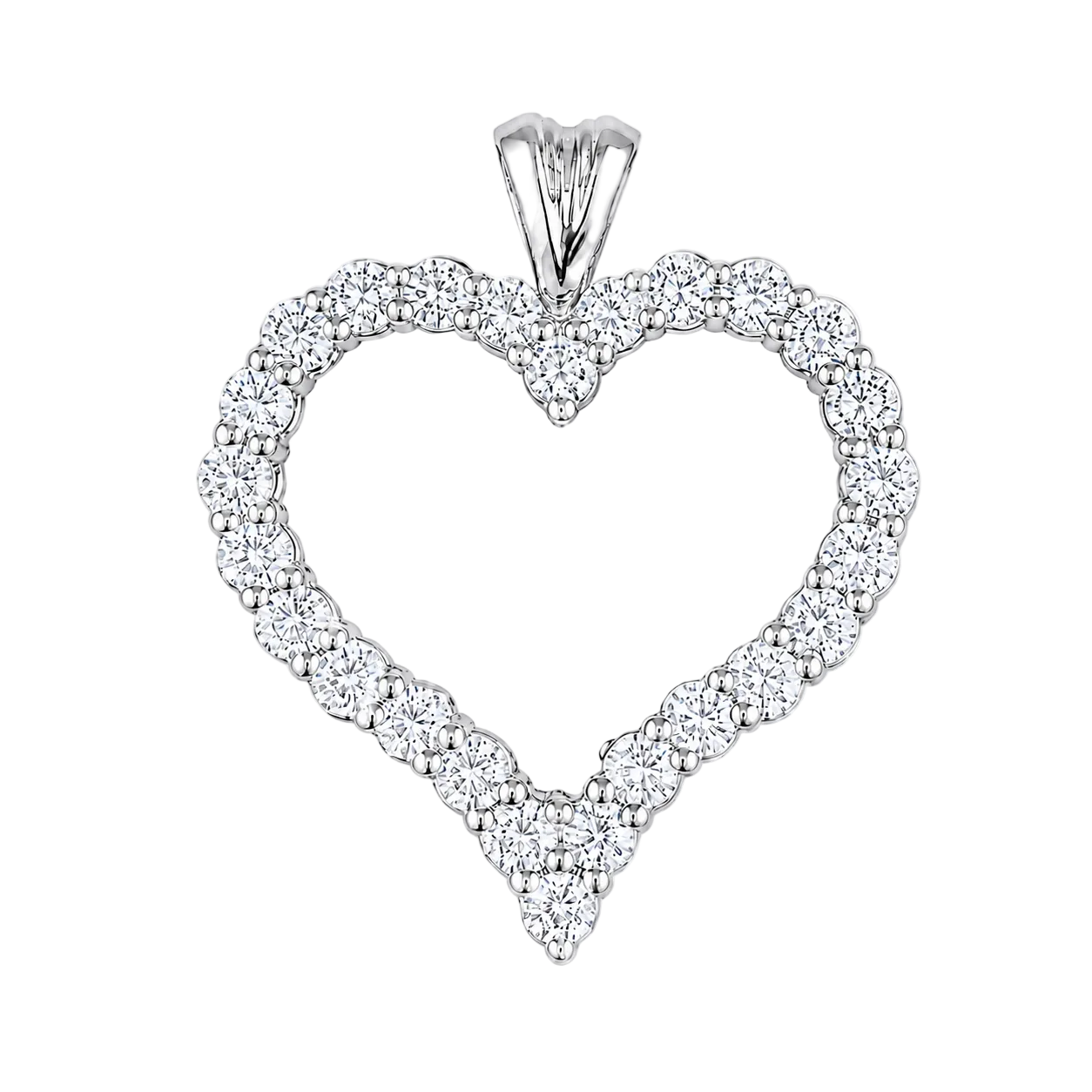 0.50ct 14K White Gold Diamond Heart Outline Pendant