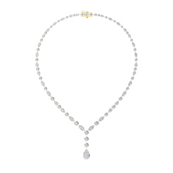 22.50ct 14KT Yellow Gold Diamond Luxury Pear Drop Necklace