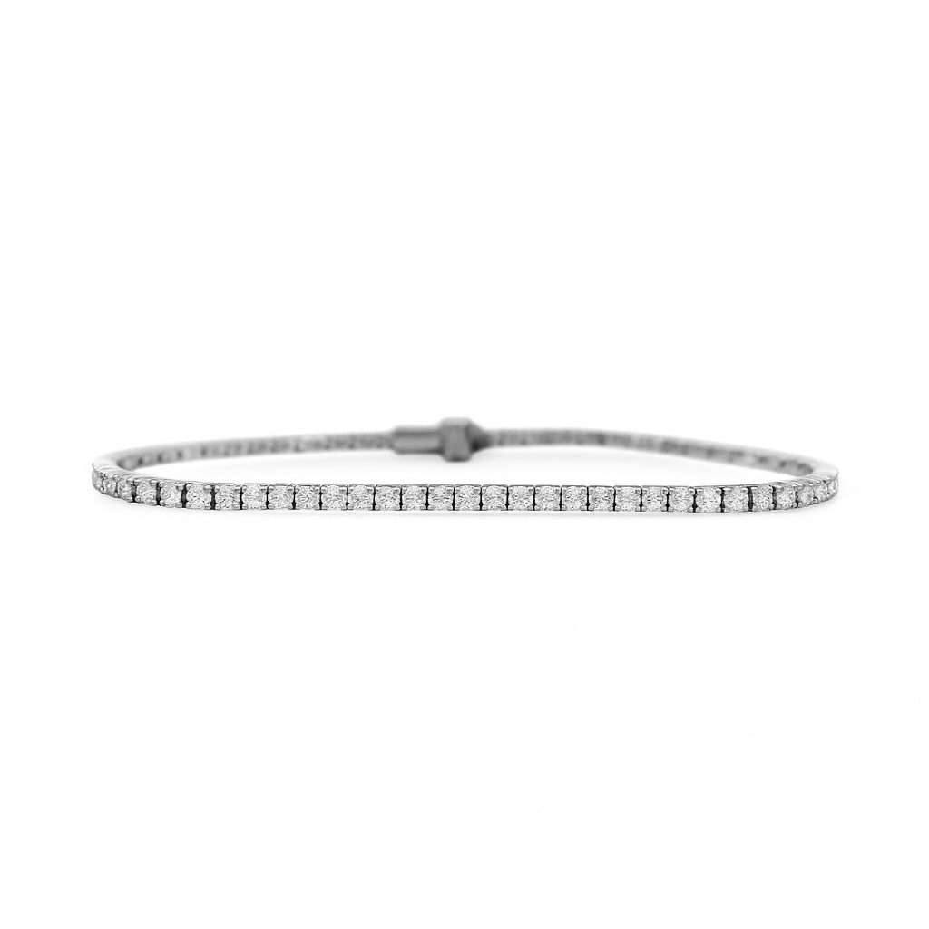 3.38ct 14KT White Gold Diamond Tennis Bracelet 7"