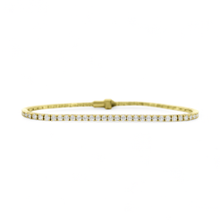 3.44ct 14KT Yellow Gold Diamond Tennis Bracelet 7"