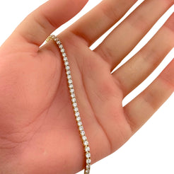 4.57ct 14K Yellow Gold Diamond Tennis Bracelet 7"