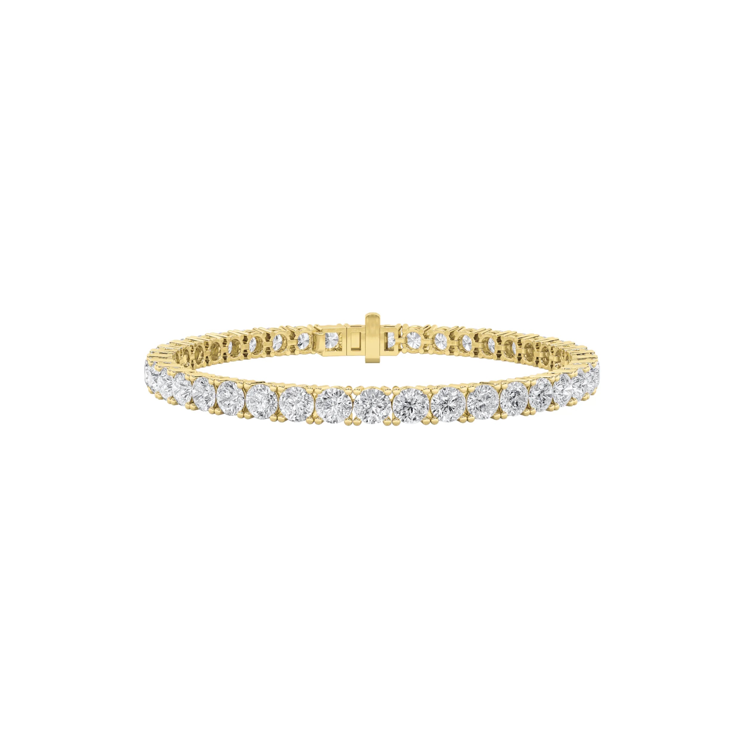 10.00ct 14K Yellow Gold Round Diamond Tennis Bracelet 7"(IGI JEWELRY CERTIFICATE)