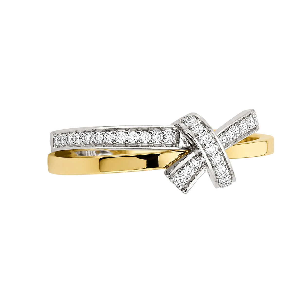 0.67ct 14K Two Tone Gold X Harmony Diamond Ring