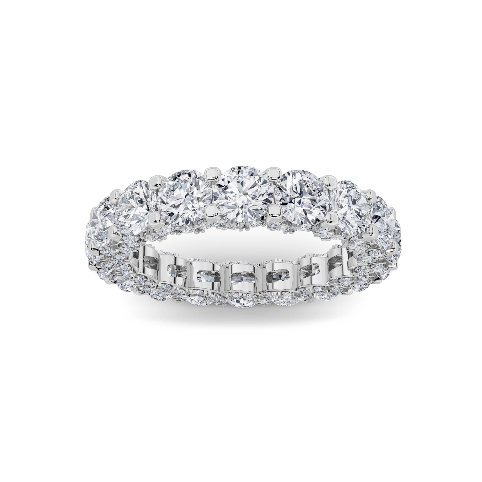5.00ct 14K White Gold Eternity Band Round Diamond Ring