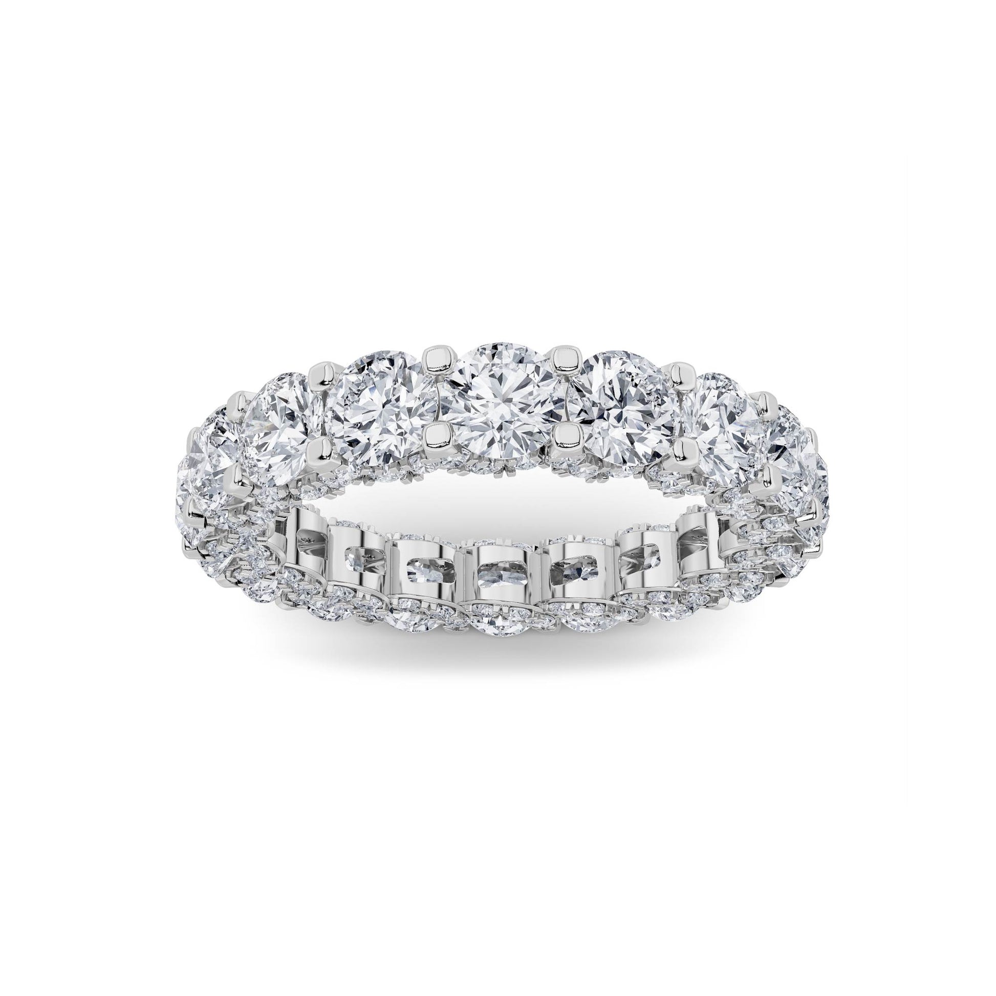 5.00ct 14K White Gold Eternity Band Round Diamond Ring