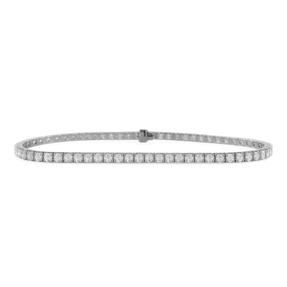 5.48ct 14K White Gold Diamond Tennis Bracelet 7"