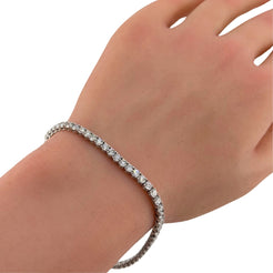 5.48ct 14K White Gold Diamond Tennis Bracelet 7"