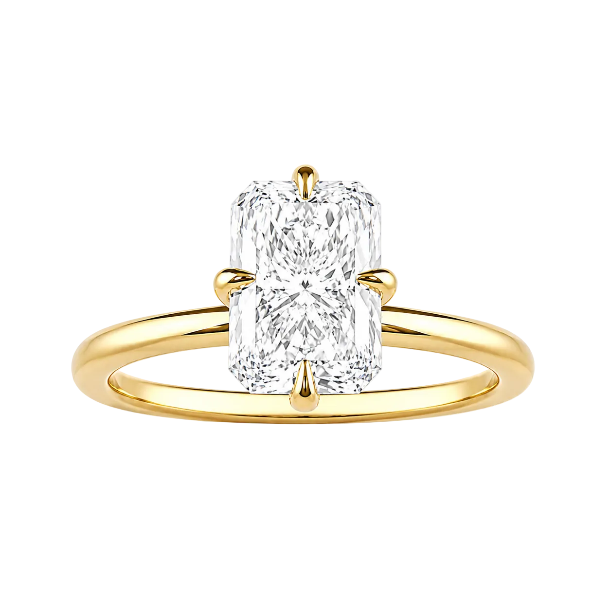 1.54ct 14K Yellow Gold Radiant Diamond Solitaire Engagement Ring (IGI Certified)