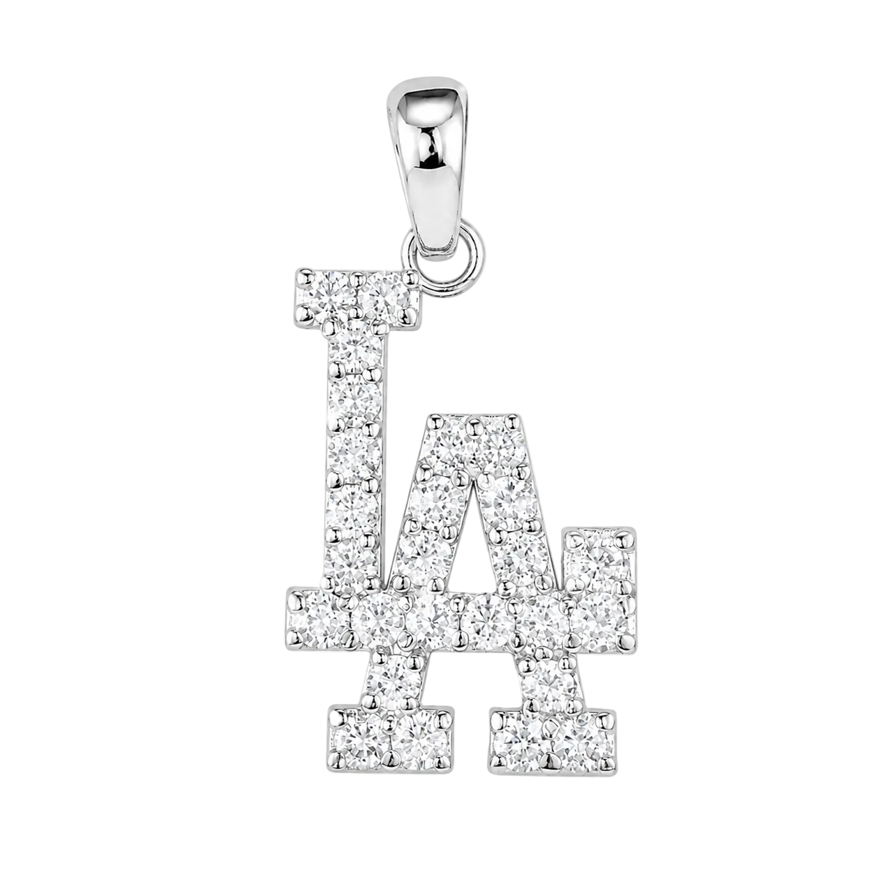 2.01ct 14K White Gold Diamond LA Pendant