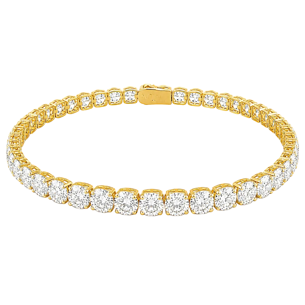9.60ct 14K Yellow Gold Round Diamond Tennis Bracelet