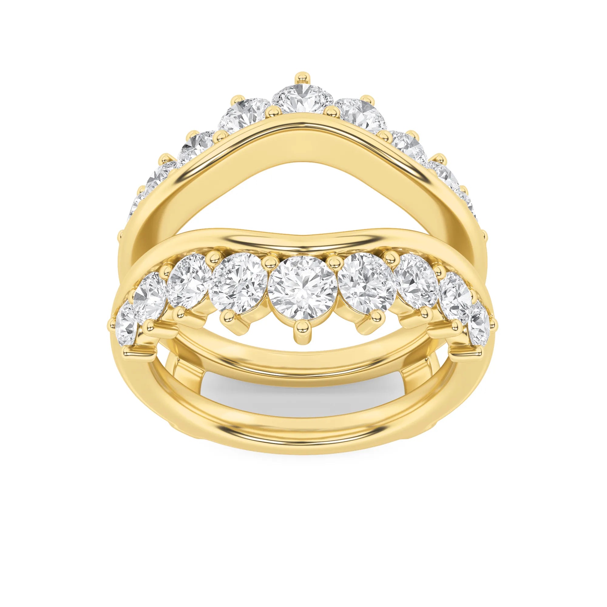 2.00ct 14K Yellow Gold Insert Jacket Round Diamond Ring