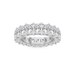 9.00ct 14K White Gold Eternity Band Emerald Diamond Ring