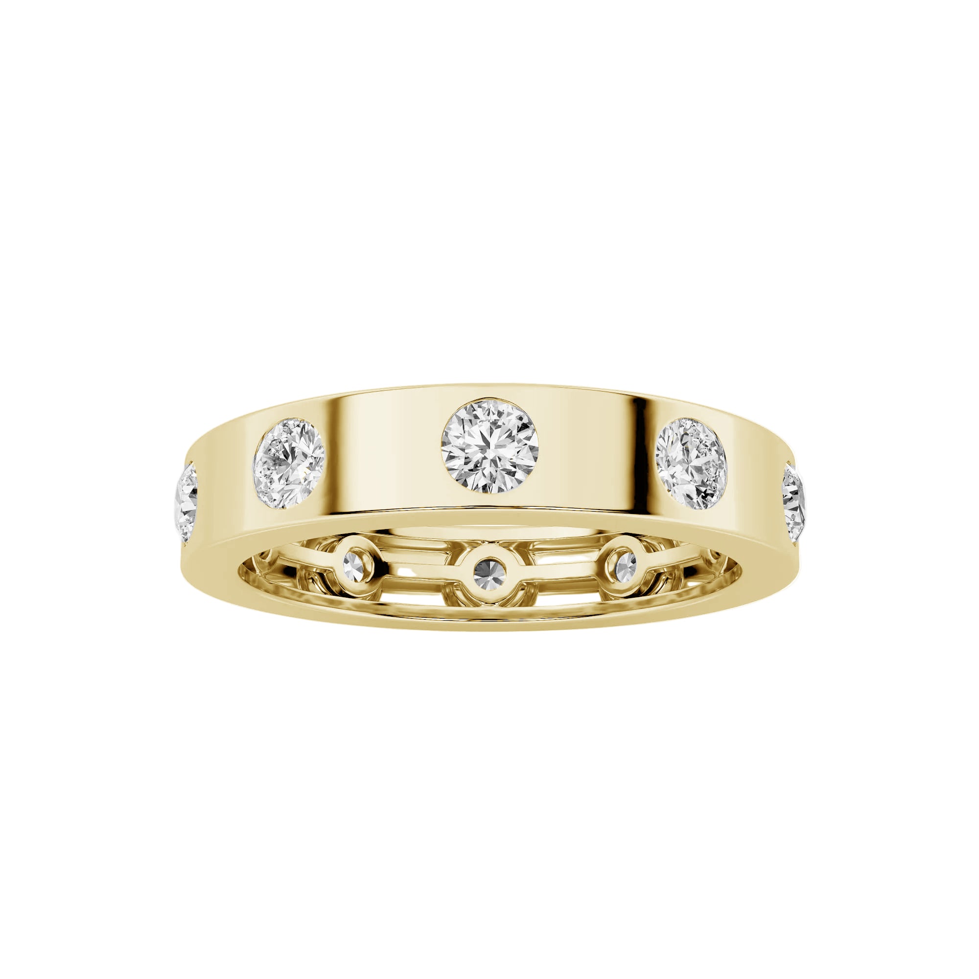 1.00ct 14K Yellow Gold Round Diamond Band Ring