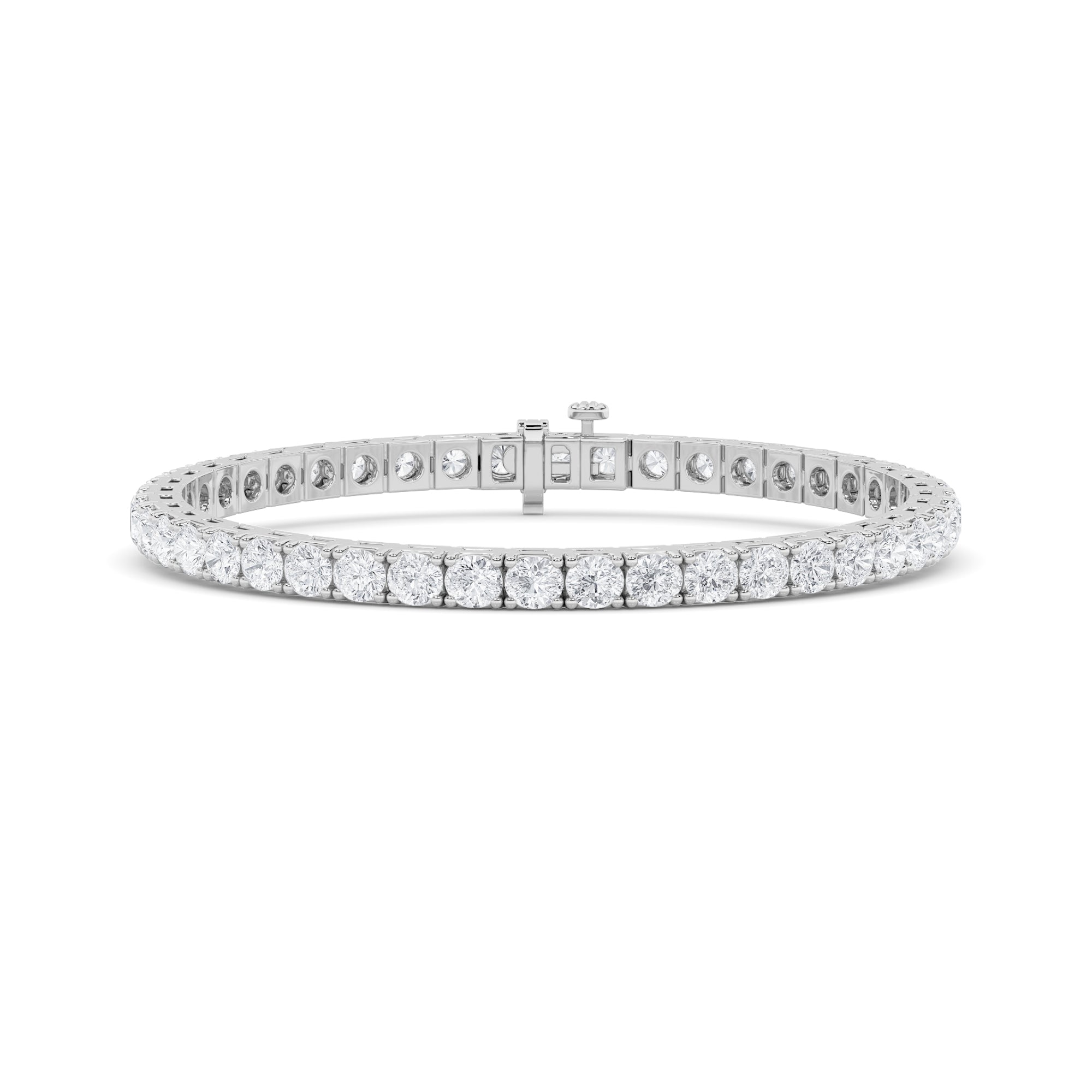 5.24ct 14K White Gold Diamond Tennis Bracelet 7"