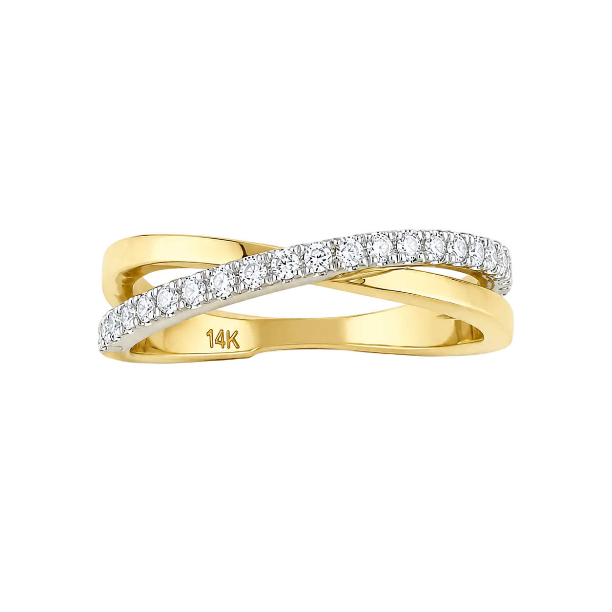 0.42ct 14K Two Tone Gold Opura Grace Ring (IGI Certified)