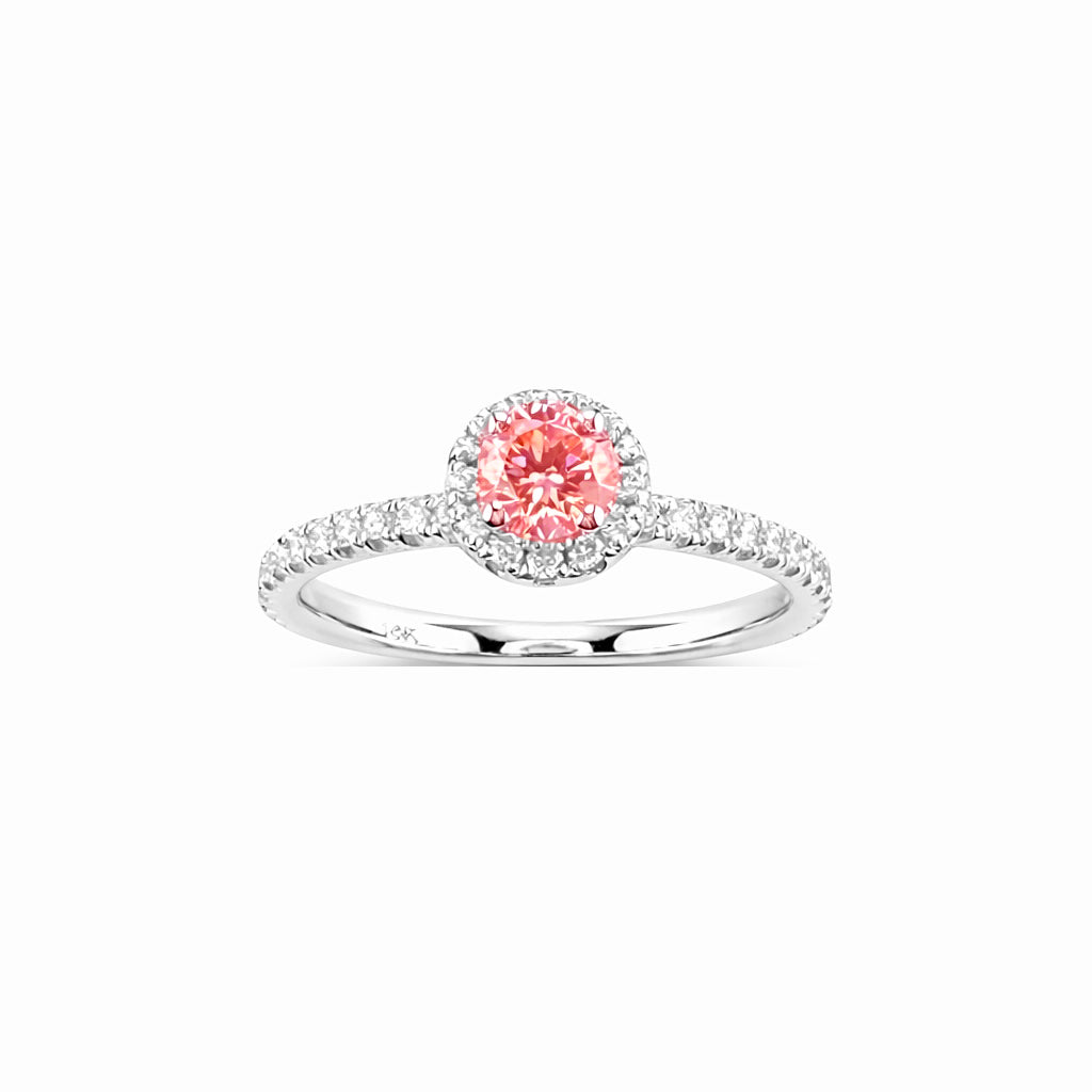1.00ct 14K White Gold Fancy Vivid pink Diamond Ring
