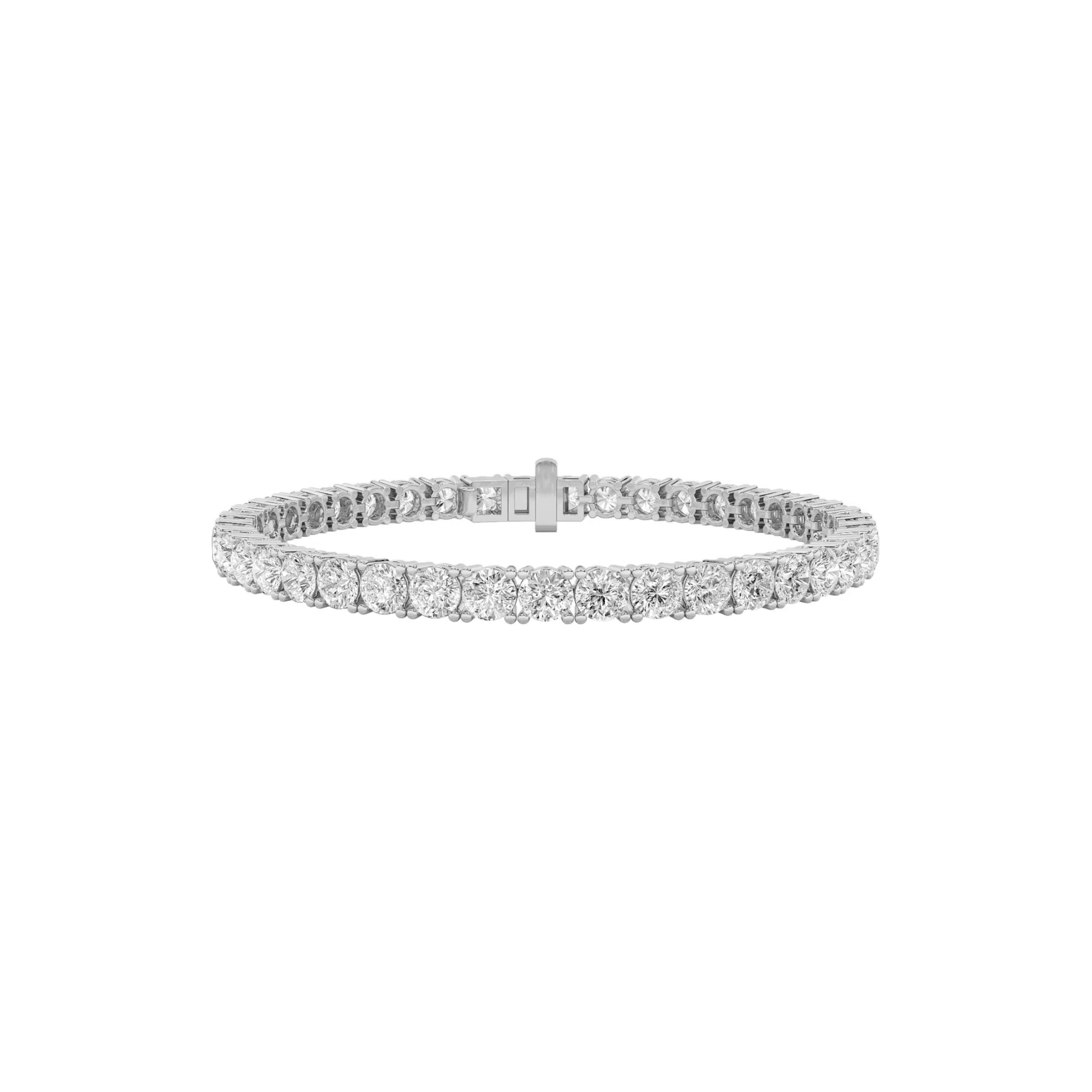 5.00ct 14K White Gold Round Diamond Tennis Bracelet 7"(IGI JEWELRY CERTIFICATE)